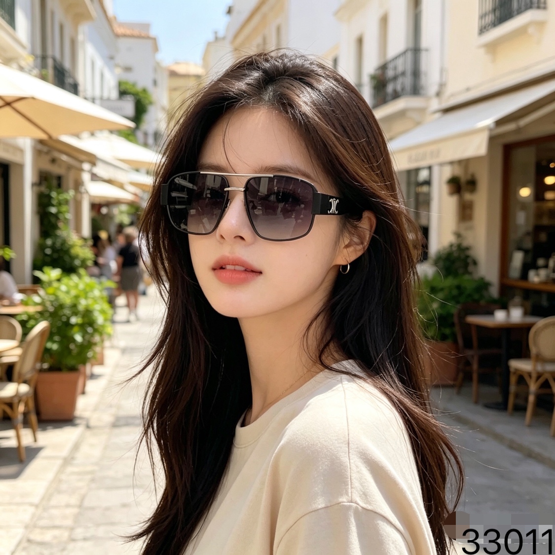 🔥🔥Celin*法式复古凯旋高级感金属墨镜女偏光太阳镜男轻便防晒防紫外线