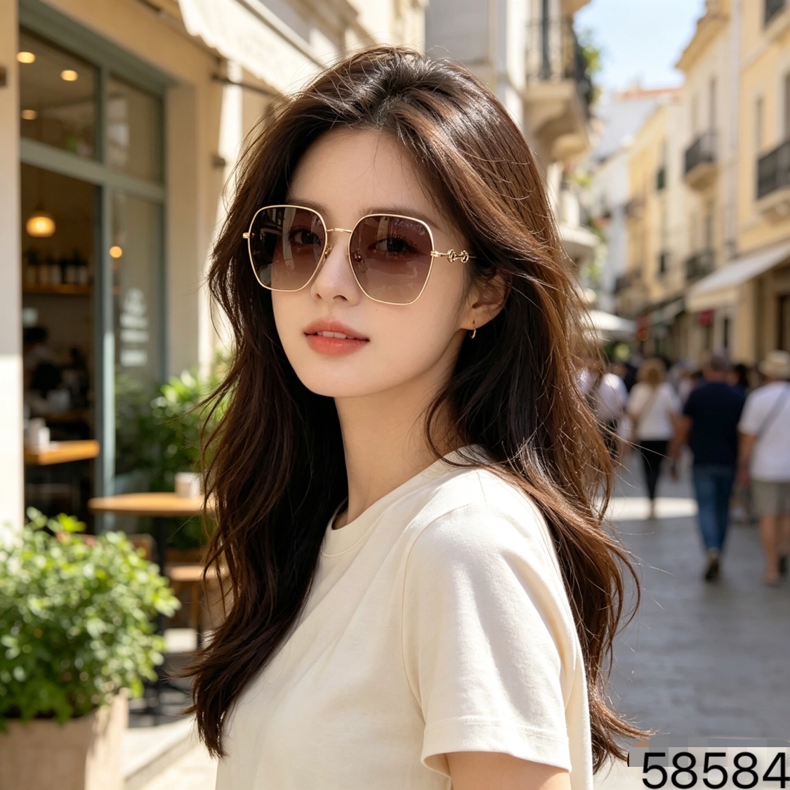 🔥🔥Gucc*复古方框ins防紫外线太阳镜女大框显瘦素颜镜网红款韩版墨镜海边