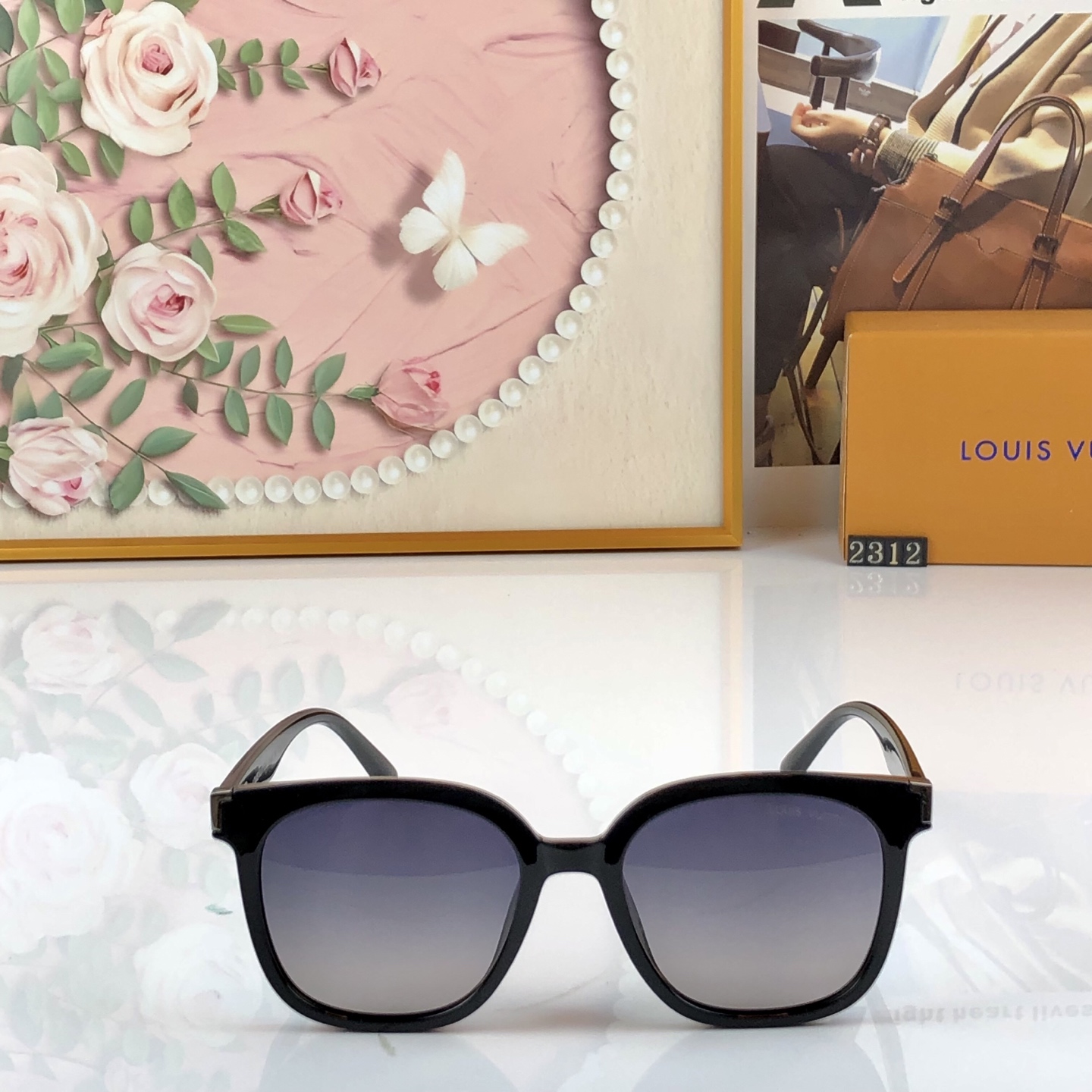 🔥🔥LOUISVUITTO*度假风大框太阳眼镜韩版高级百搭防紫外线复古防晒墨镜