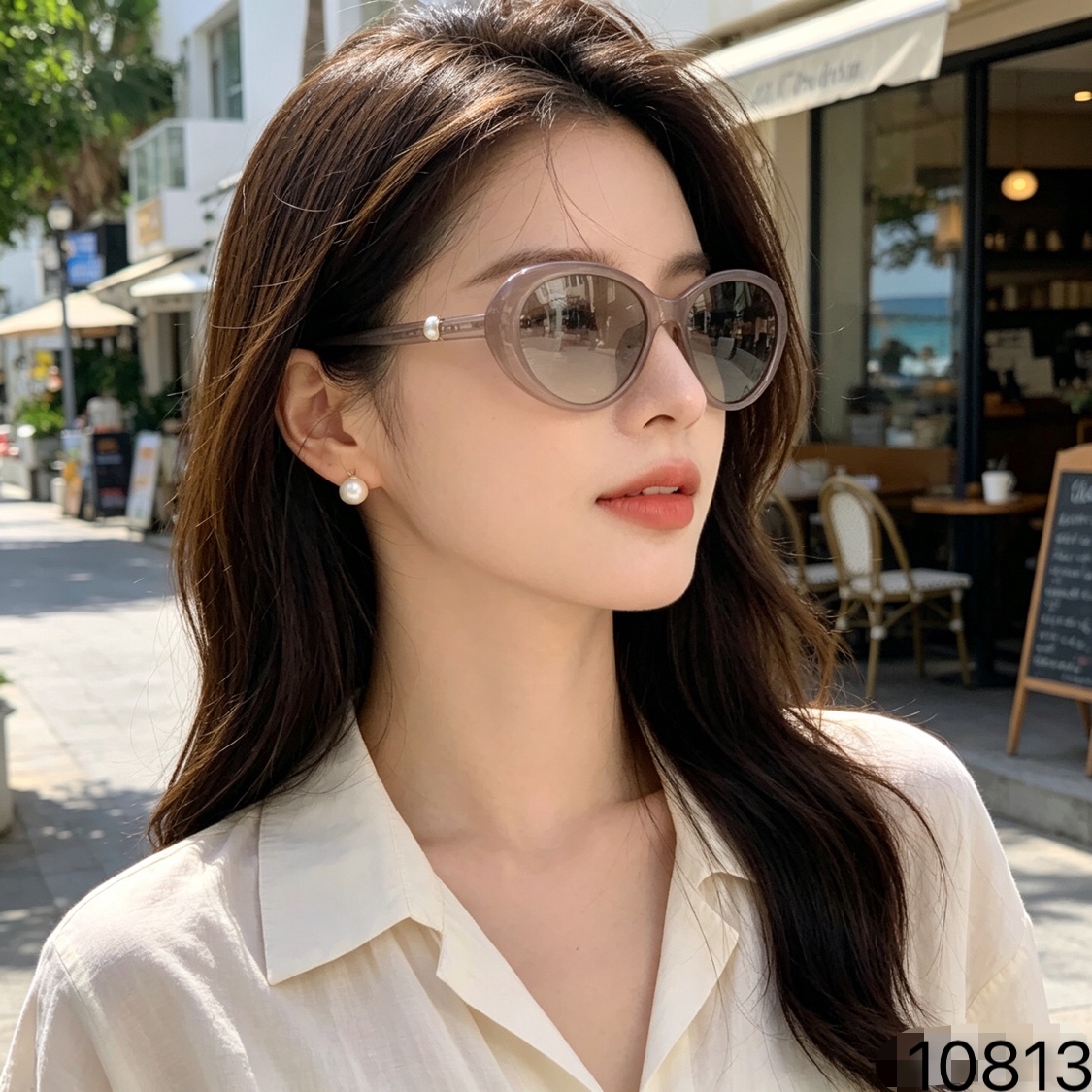 🆕 。Louis vuitto*新款欧美风椭圆框太阳镜夏季遮阳防紫外线防晒墨镜女高级感墨镜