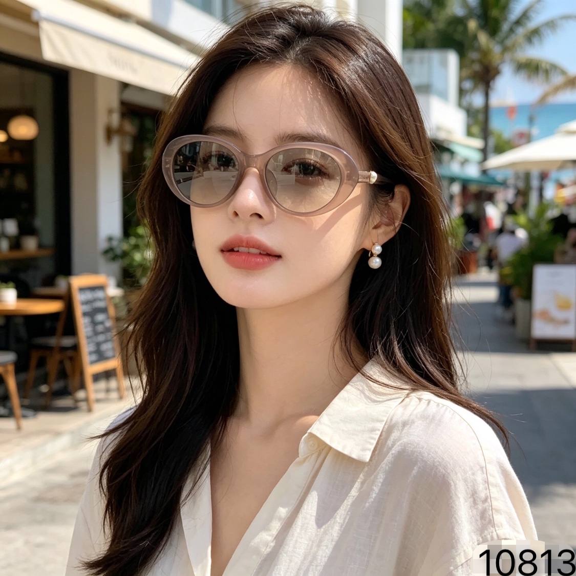 🆕 。Louis vuitto*新款欧美风椭圆框太阳镜夏季遮阳防紫外线防晒墨镜女高级感墨镜