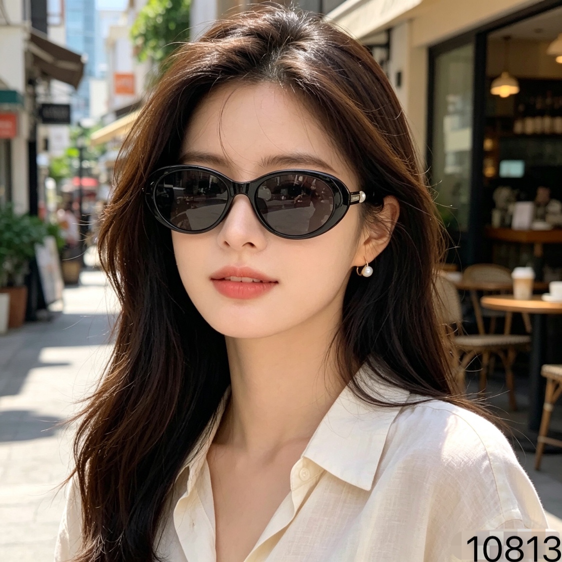 🆕 。Louis vuitto*新款欧美风椭圆框太阳镜夏季遮阳防紫外线防晒墨镜女高级感墨镜