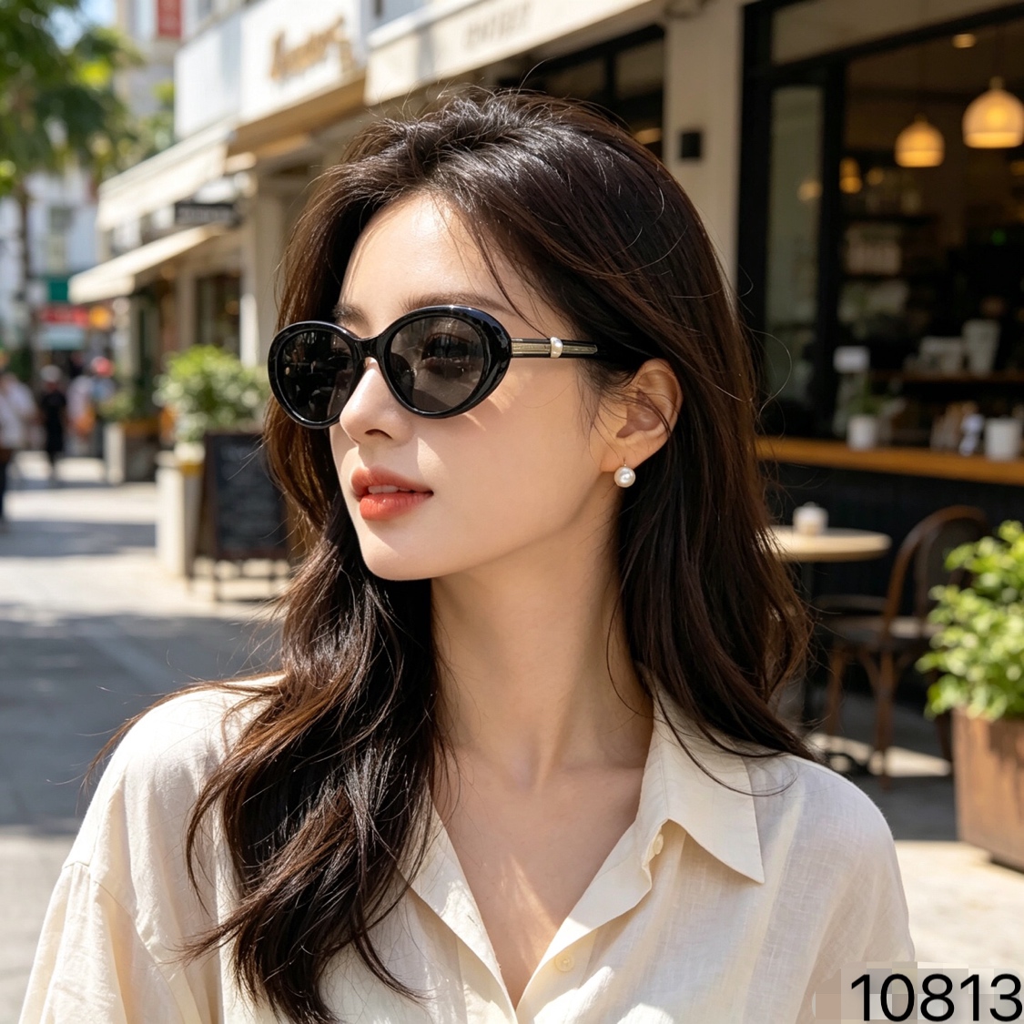 🆕 。Louis vuitto*新款欧美风椭圆框太阳镜夏季遮阳防紫外线防晒墨镜女高级感墨镜
