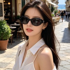Celin*2026新款复古猫眼窄框墨镜女款潮小脸凹造型气质高级感夏太阳镜 Celin*2026新款复古猫眼窄框墨镜女款潮小脸凹造型气质高级感夏太阳镜