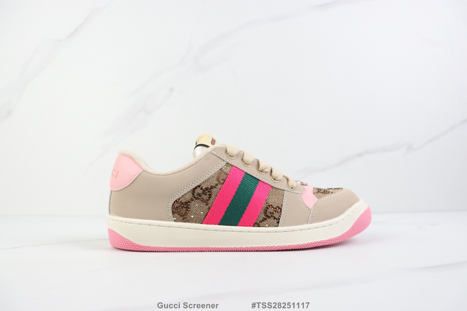 💰P140🔺Gucci Screener 古驰低帮经典复古舒适轻便休闲鞋 小蜜蜂 绿盒版本 牛皮材质 时尚舒适 Size:35-40码              #TSS28251117