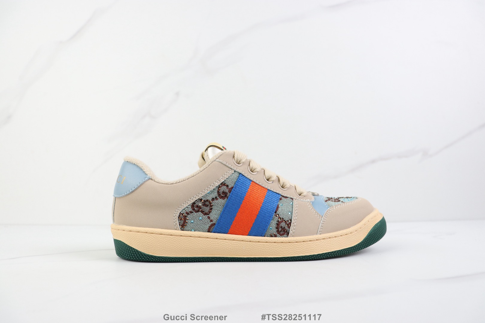 💰P140🔺Gucci Screener 古驰低帮经典复古舒适轻便休闲鞋 小蜜蜂 绿盒版本 牛皮材质 时尚舒适 Size:35-40码              #TSS28251117