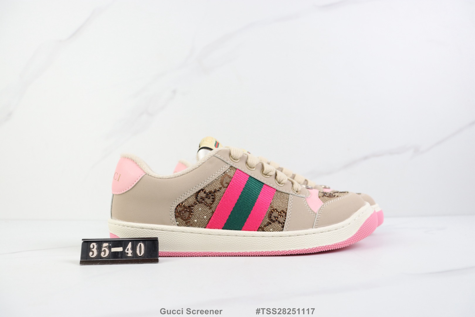 🈴💰P140🔹Gucci Screener 古驰低帮经典复古舒适轻便休闲鞋 小蜜蜂 绿盒版本 牛皮材质 时尚舒适 尺码见图              #TSS28251117