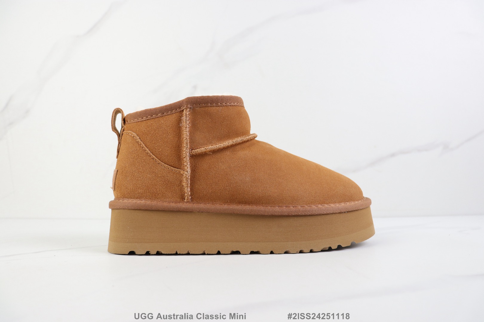 🔺UGG Australia Classic Mini 周冬雨同款厚底高帮雪地鞋 冬季款加绒保暖 牛皮材质靴鞋 人造短毛绒 码 #2ISS24251118
