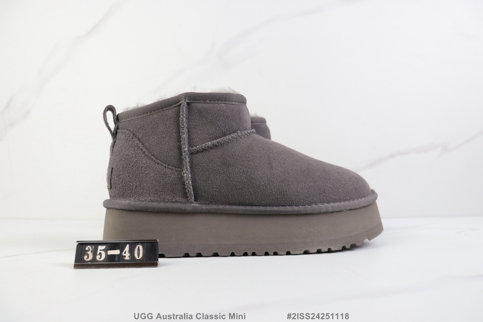 🈴💰P120🔹UGG Australia Classic Mini 周冬雨同款厚底高帮雪地鞋 冬季款加绒保暖 牛皮材质靴鞋 人造短毛绒 尺码见图 #2ISS24251118