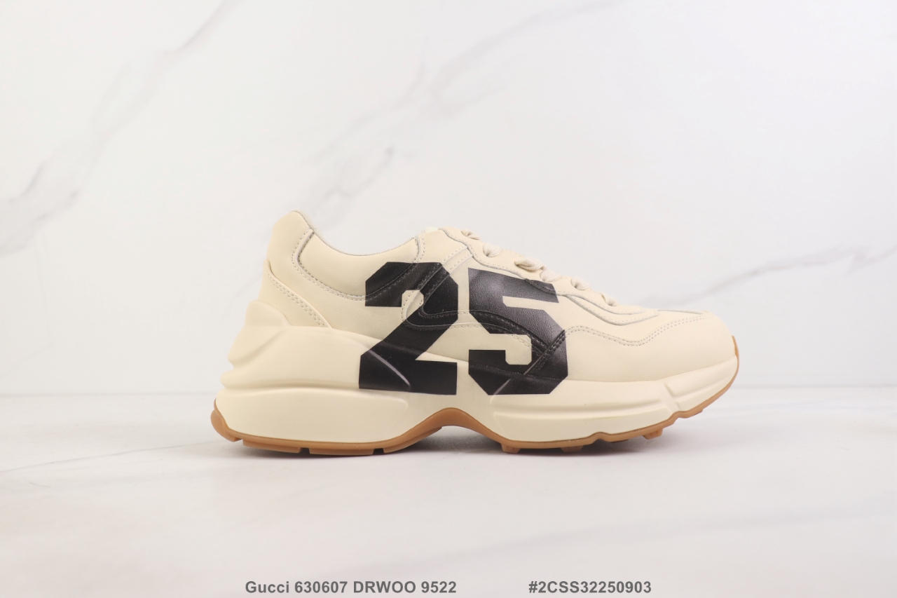 💰P160🔺Gucci 630607 DRWOO 9522 古驰厚底低帮休闲鞋 牛皮材质老爹鞋 公司级 Size:35-44码 #2CSS32250903