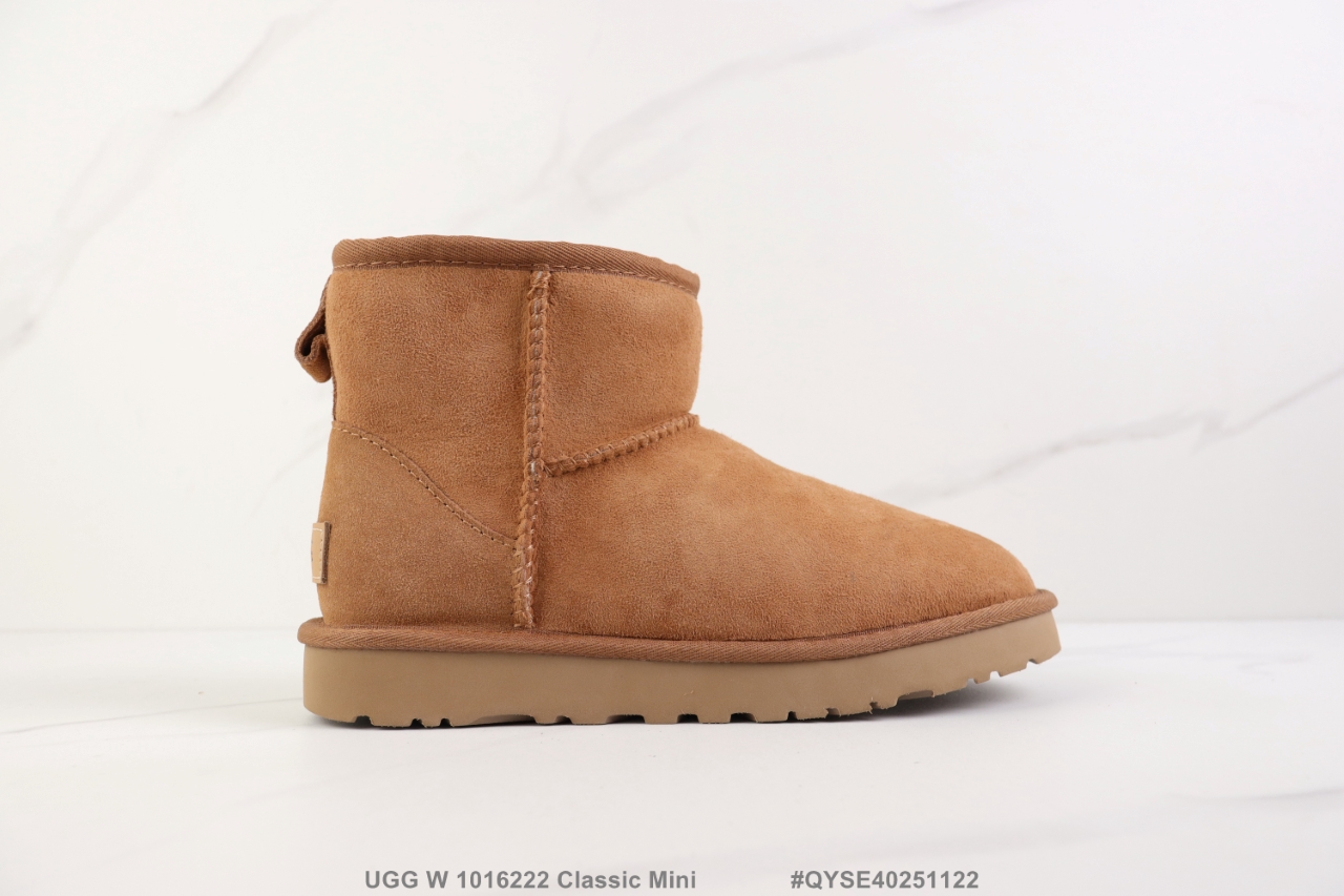 💰200🔺UGG W 1016222 Classic Mini 冬季加绒雪地靴 防滑舒适皮毛一体女靴 公司级 Size:35-40码