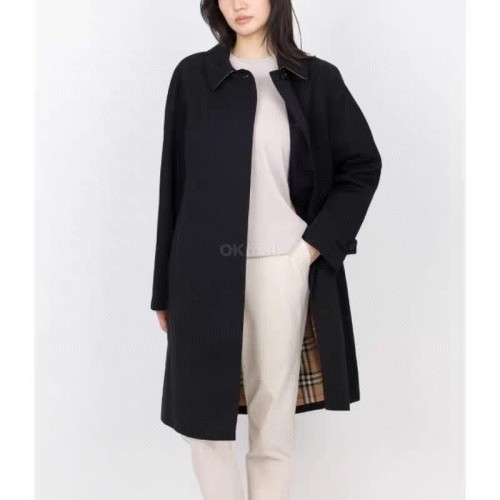 Burberry Mid-Length Trench Coat in Black with Classic Check Lining 1 Burberry Mid-Length Trench Coat in Black with Classic Check Lining