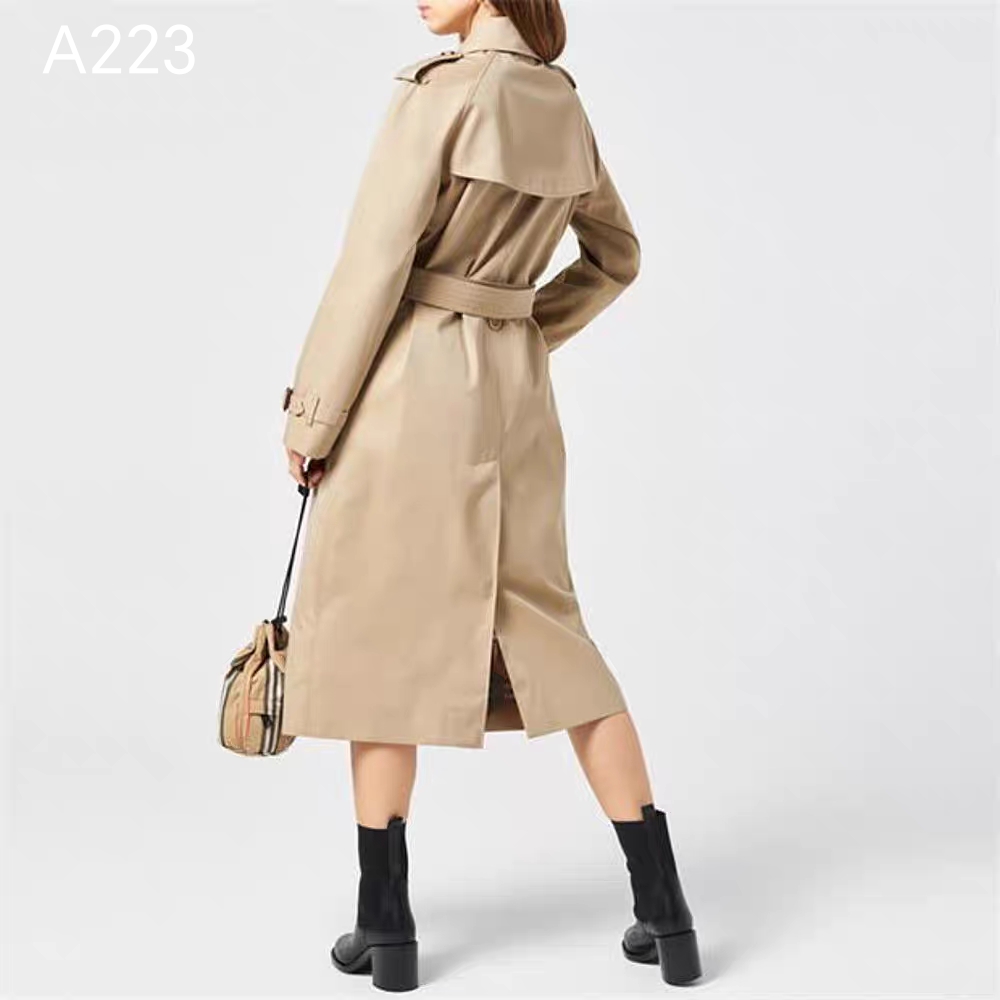 Elegant Trench Coat: Classic Double-Breasted Waterproof Outerwear 2 a1758276460606 5155