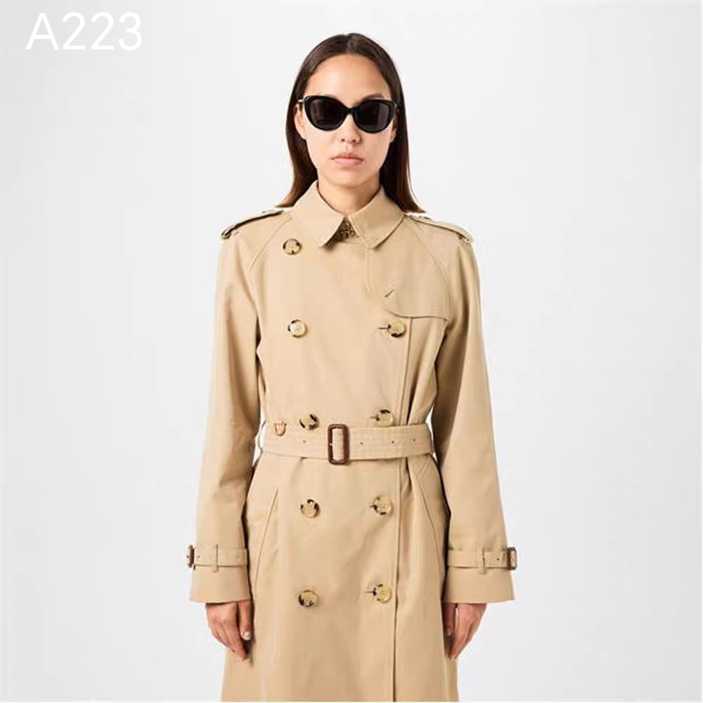 Elegant Trench Coat: Classic Double-Breasted Waterproof Outerwear 3 a1758276460611 8507