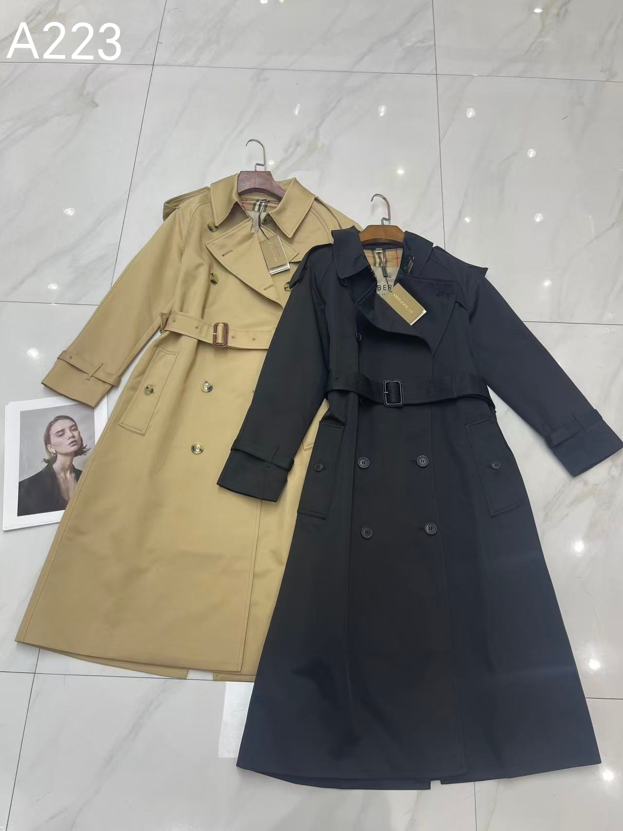 Elegant Trench Coat: Classic Double-Breasted Waterproof Outerwear 8 a1758276461406 5053