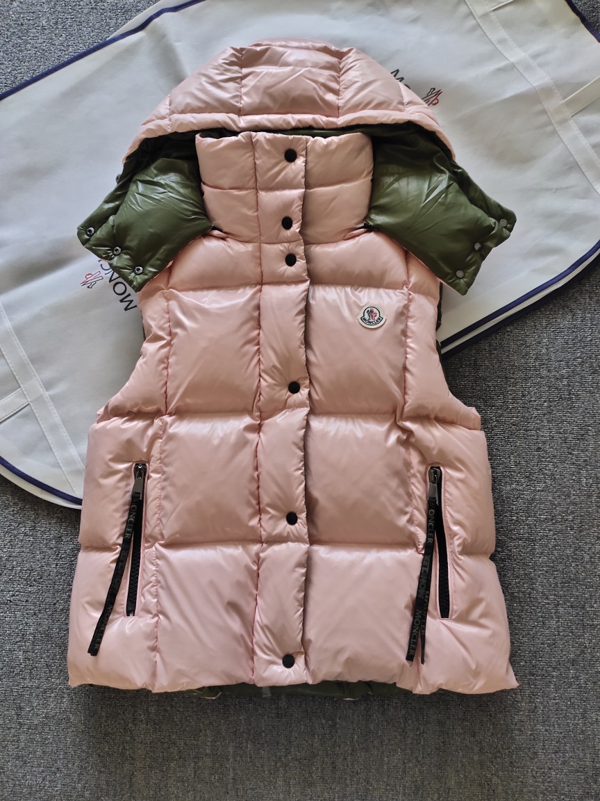 Moncler Ropa Chaleco Rosa Blanco