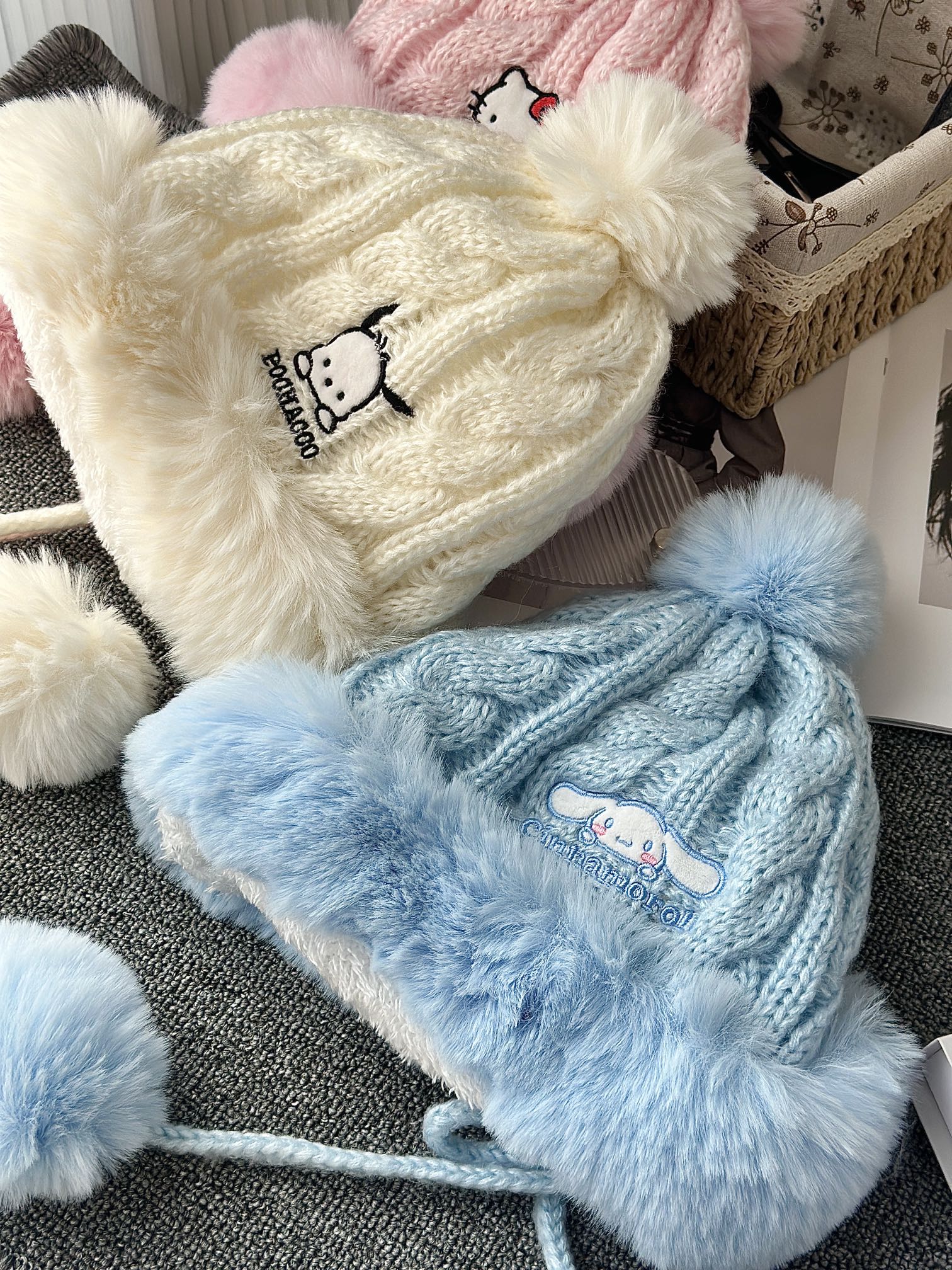Sanrio Collection Winter Pom-Pom Knit Beanie - Comprehensive 9