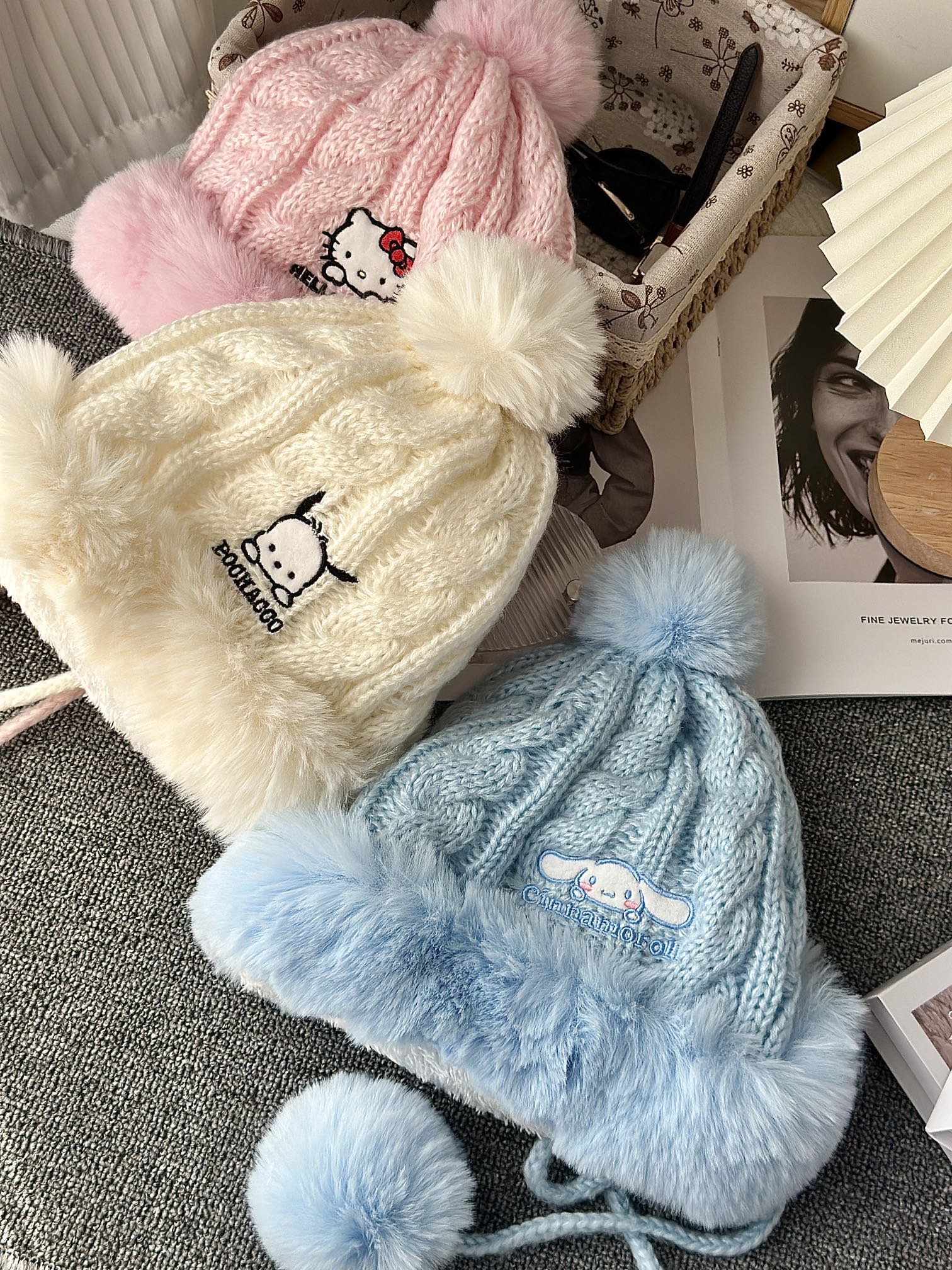 Sanrio Collection Winter Pom-Pom Knit Beanie - Comprehensive 7