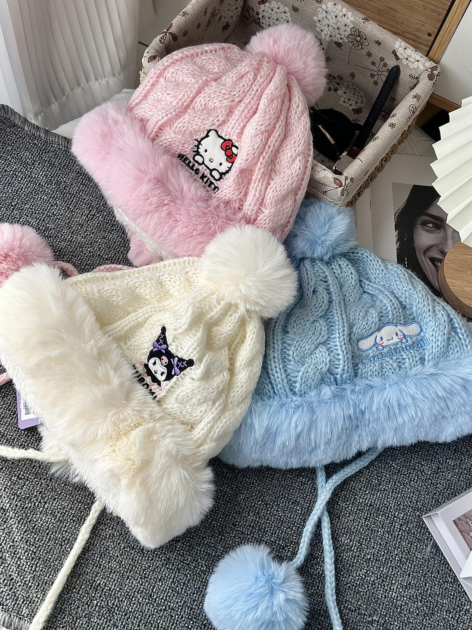 Sanrio Collection Winter Pom-Pom Knit Beanie - Comprehensive 6