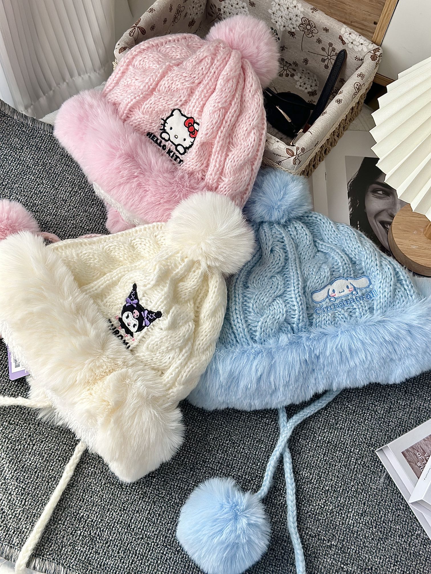 Sanrio Collection Winter Pom-Pom Knit Beanie - Comprehensive 5