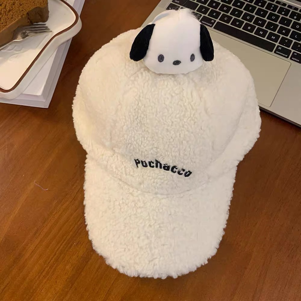 Sanrio plush winter baseball cap featuring an ultra-soft texture, design - Comprehensive 5