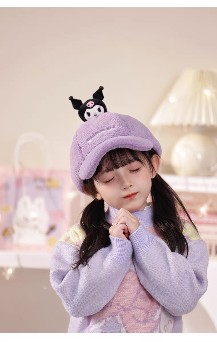 Kuromi Winter Baseball Cap, suitable for children. Crafted from a soft,  - Comprehensive 9