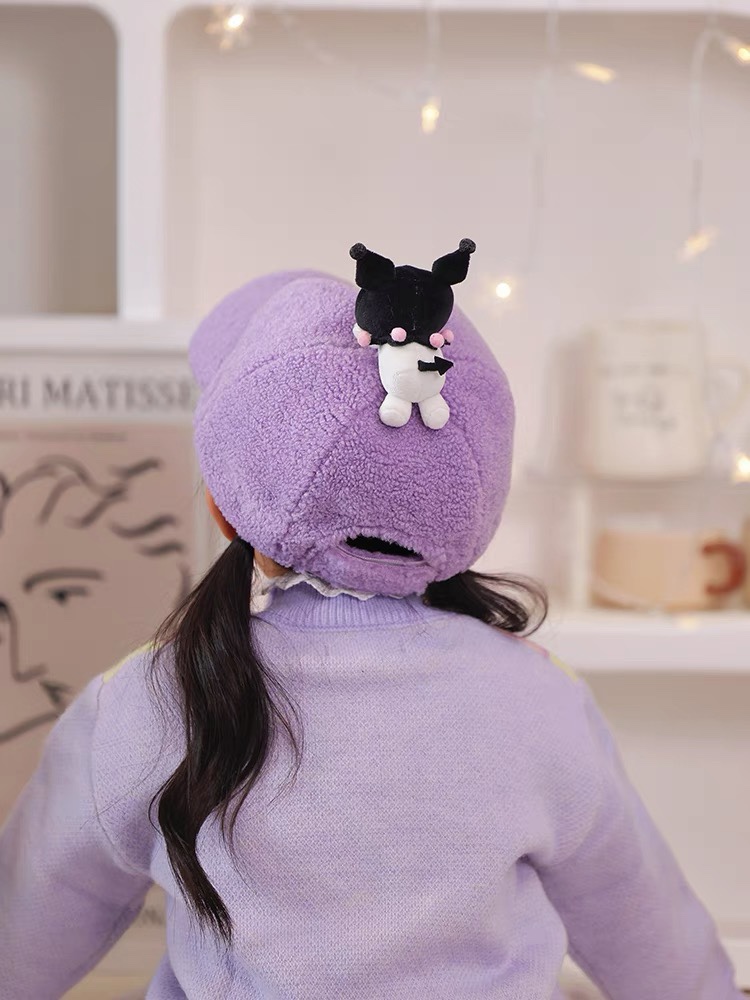 Kuromi Winter Baseball Cap, suitable for children. Crafted from a soft,  - Comprehensive 3