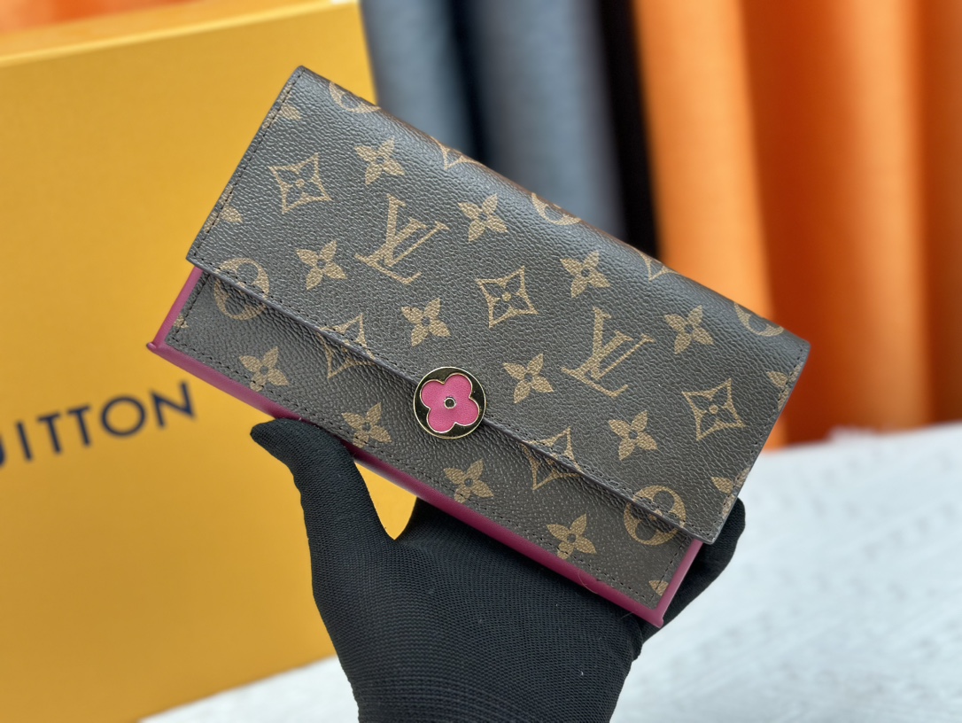 Comercio
 Louis Vuitton LV Flore Monederos Monogram Canvas Piel de vaca Lona Cuero M64586