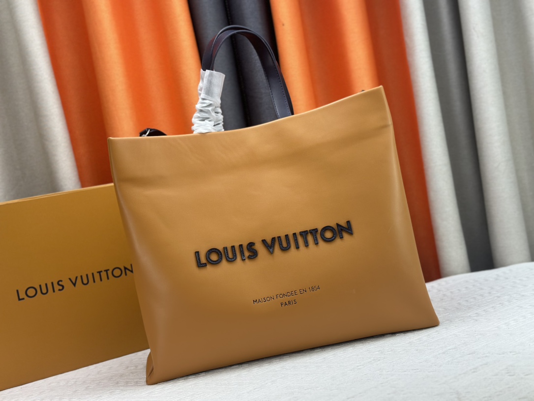 Louis Vuitton Taschen Handtaschen Tragetaschen Schwarz Blau Grün Grau Orange Gitter Rindsleder M24457