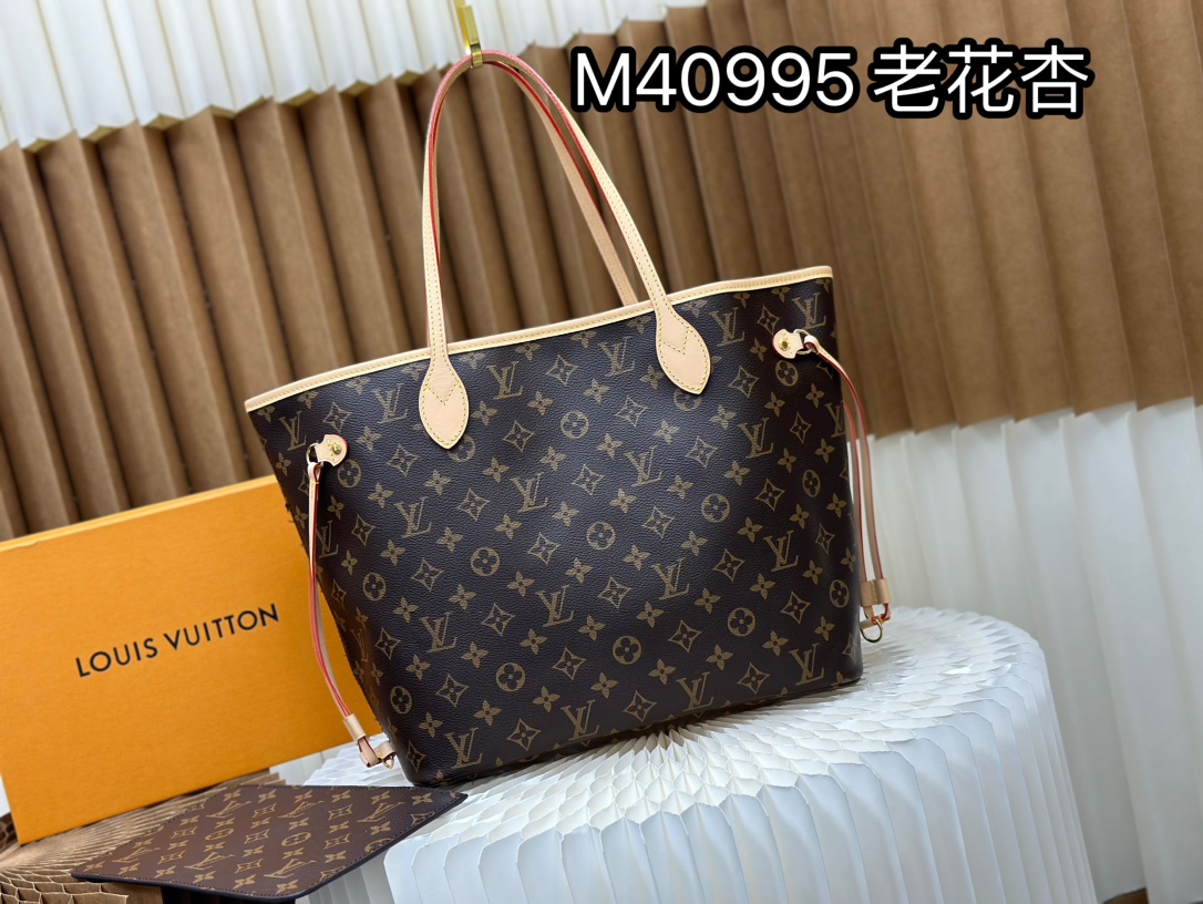 2023 Replica
 Louis Vuitton LV Neverfull New
 Bags Handbags Apricot Color Gold Pink Red White Canvas Cowhide Fabric Linen M40995