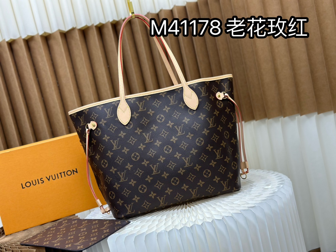 Louis Vuitton LV Neverfull Bags Handbags Apricot Color Gold Pink Red White Canvas Cowhide Fabric Linen M40995