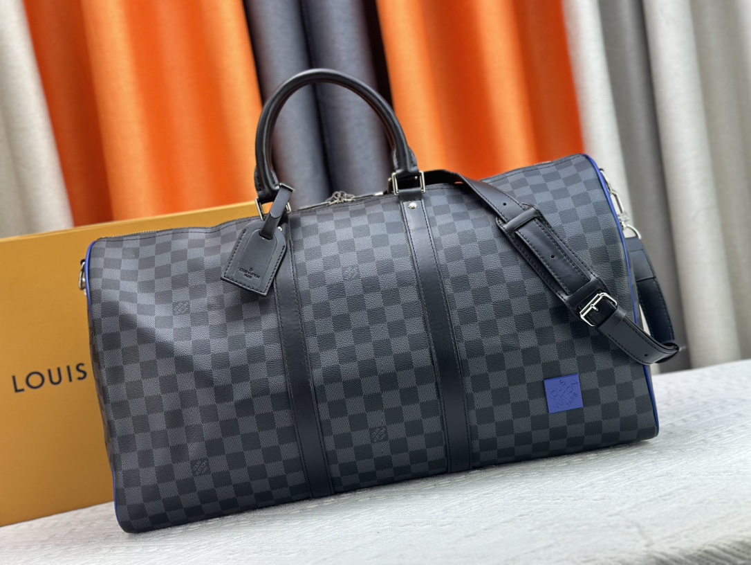 Louis Vuitton LV Keepall Sacs À Main Trouver des répliques
 Noir Grille noire Bleu Damier Graphite Toile M00096