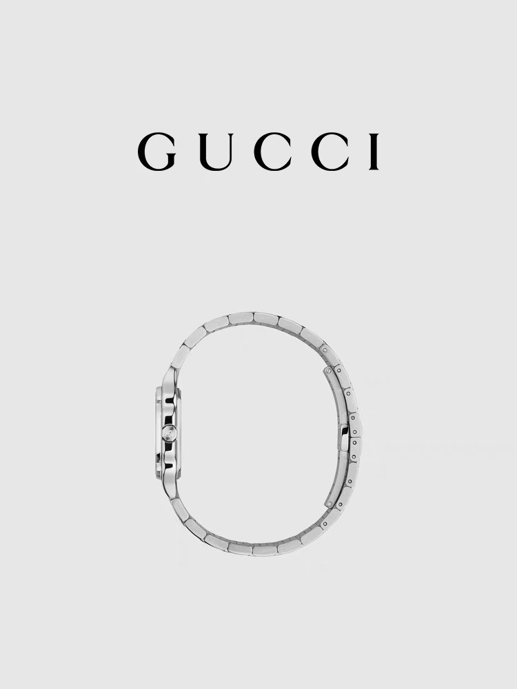 Gucci 古驰
G-Flat系列女士腕表
款号：YA166501
表径:24mm，粉色盘、白色间金盘两色可选
官方在售价格：17000人民币
精钢表带表壳，其中表盘部分采用了真空镀锌技术
防反光蓝宝石镜窗，耐磨耐刮，永不刮花；瑞士进口石英机芯，走时精准；表盘刻度镶嵌钻石；蝴蝶扣表带，佩戴方便
整表非常有质感，个性化的表盘，彰显不凡与不俗，非常抢眼，您值得拥有！！
发货配包装！！