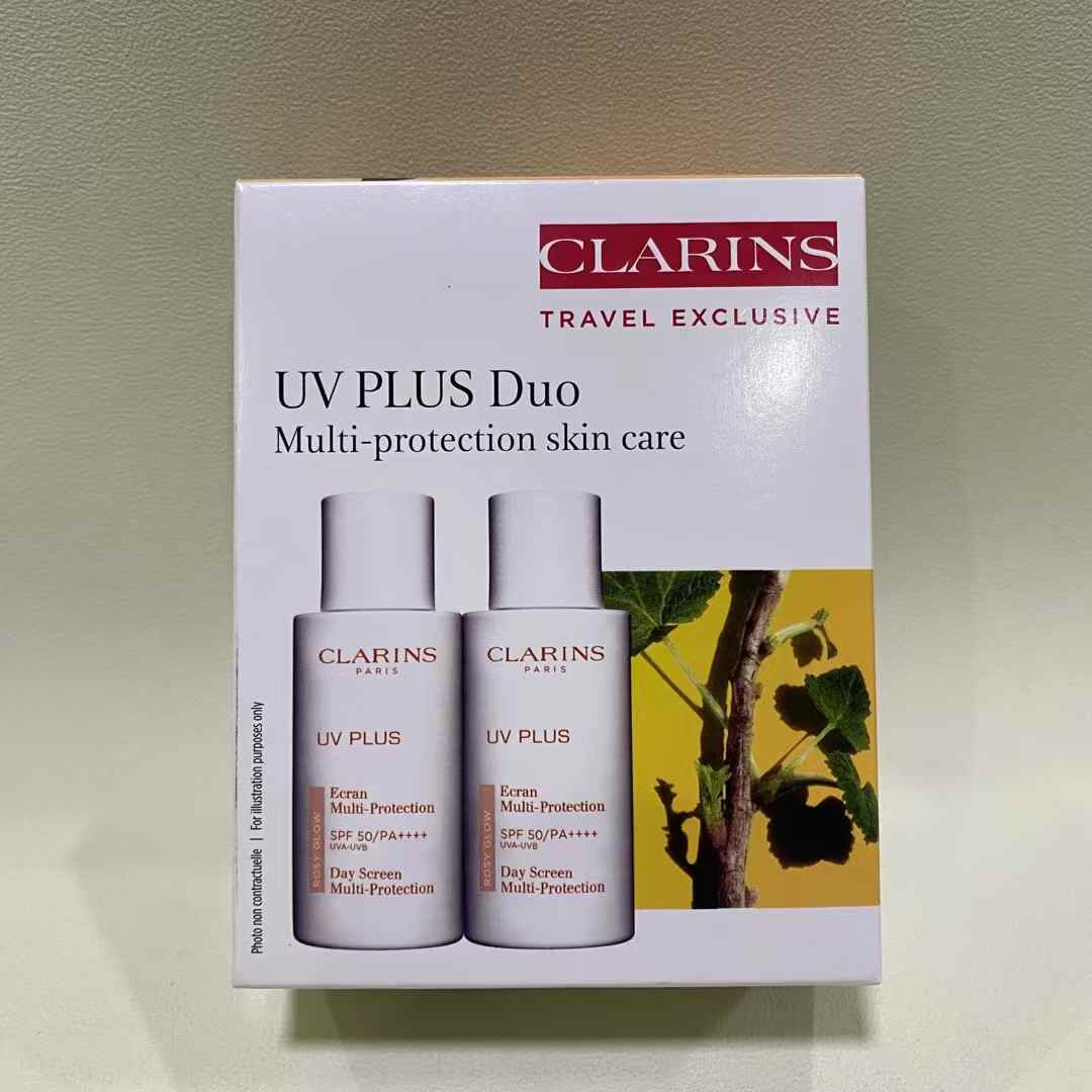 , precio por unidad Clarins protector solar 50ml set de dos (color rosa perlado)