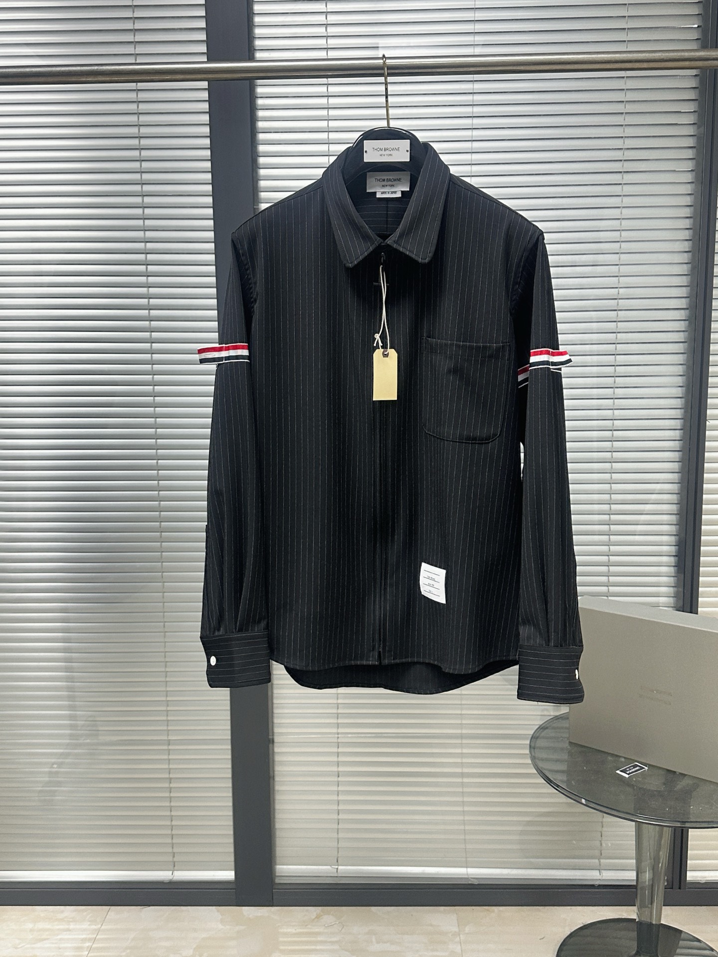 톰브라운 더블 슬리브 울 혼방 셔츠 재킷 긴팔 상세 이미지 2