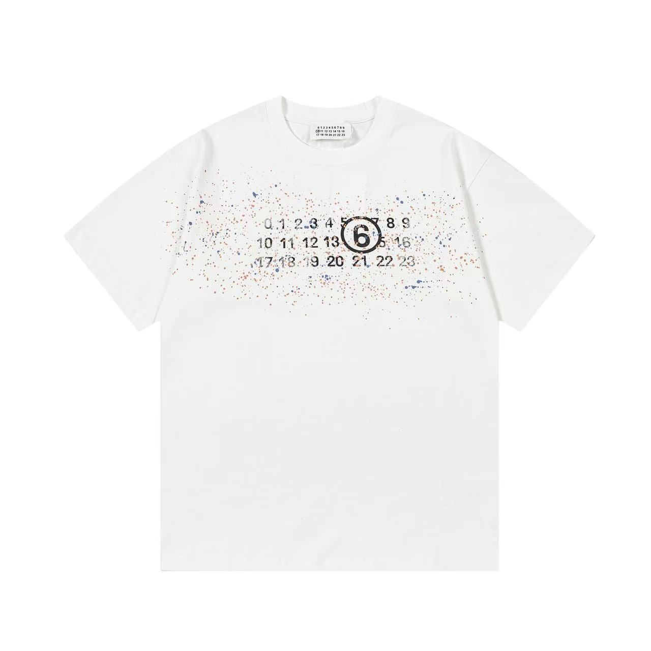 MM6 2025 nueva colección logo de letras con tinta de inyección unisex camiseta de manga corta · personalizado 320g 100%…