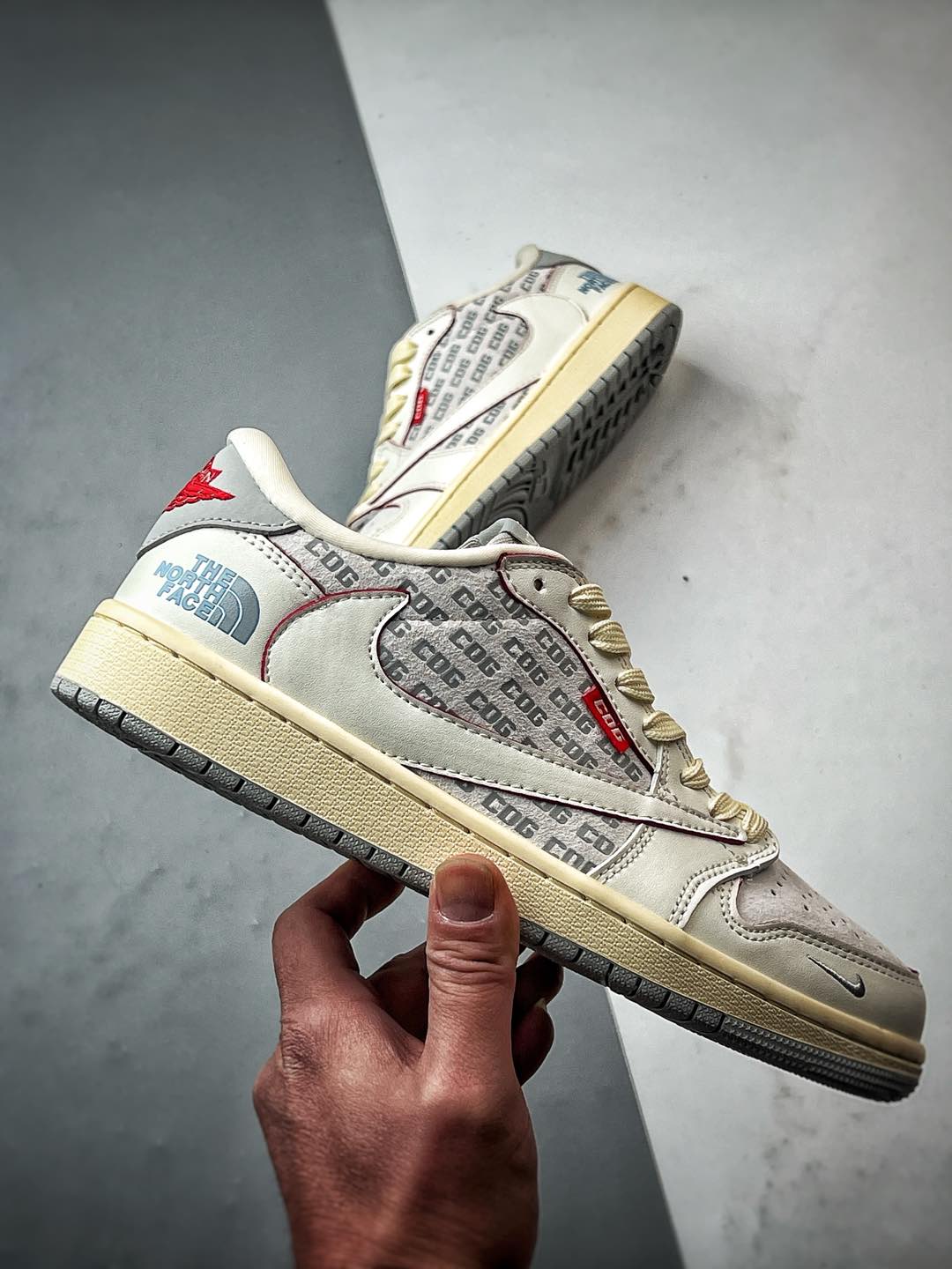 Air Jordan 1 Low OG ”高端定制” 北面米白红线倒钩 AG3702-808