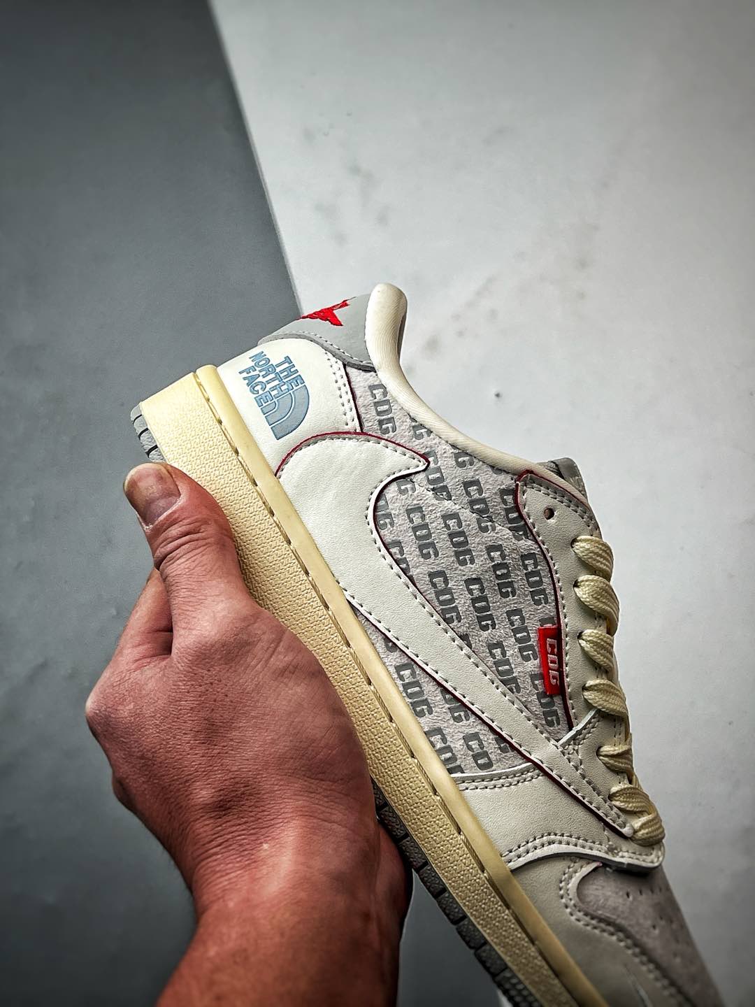 Air Jordan 1 Low OG ”高端定制” 北面米白红线倒钩 AG3702-808