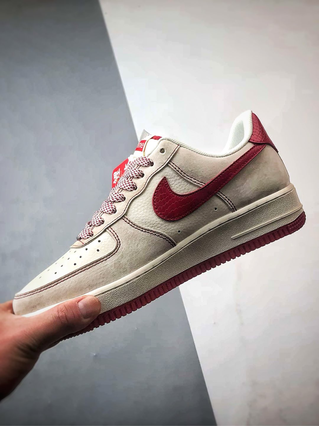 Sup x Air Force 1 Low 蛇年米灰红   FHH7518-032