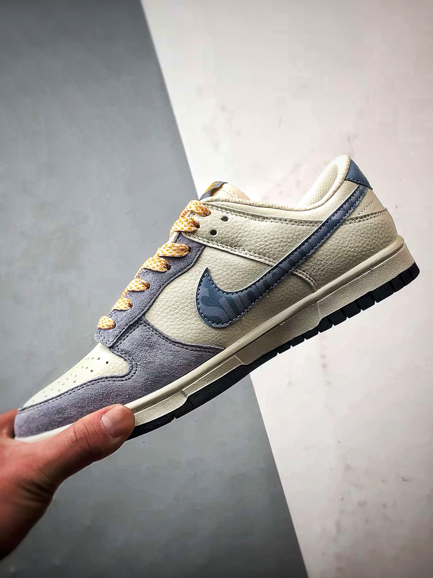 NK Dunk Low Retro ”DIY高端定制” Sup米白蓝反光钩低帮休闲运动板鞋   DJ2024-114