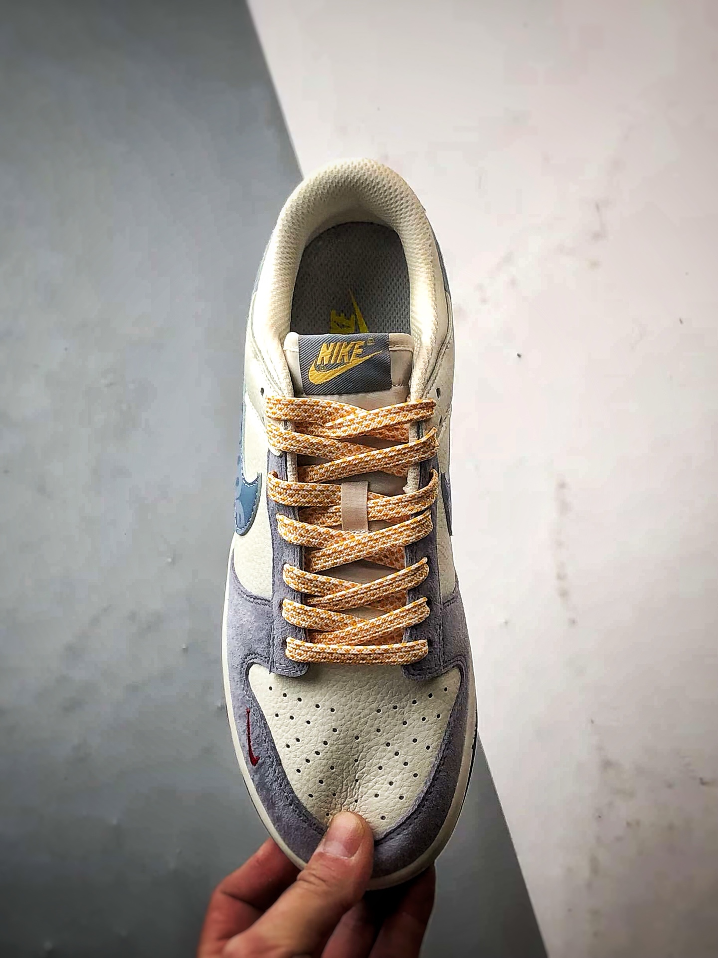NK Dunk Low Retro ”DIY高端定制” Sup米白蓝反光钩低帮休闲运动板鞋   DJ2024-114