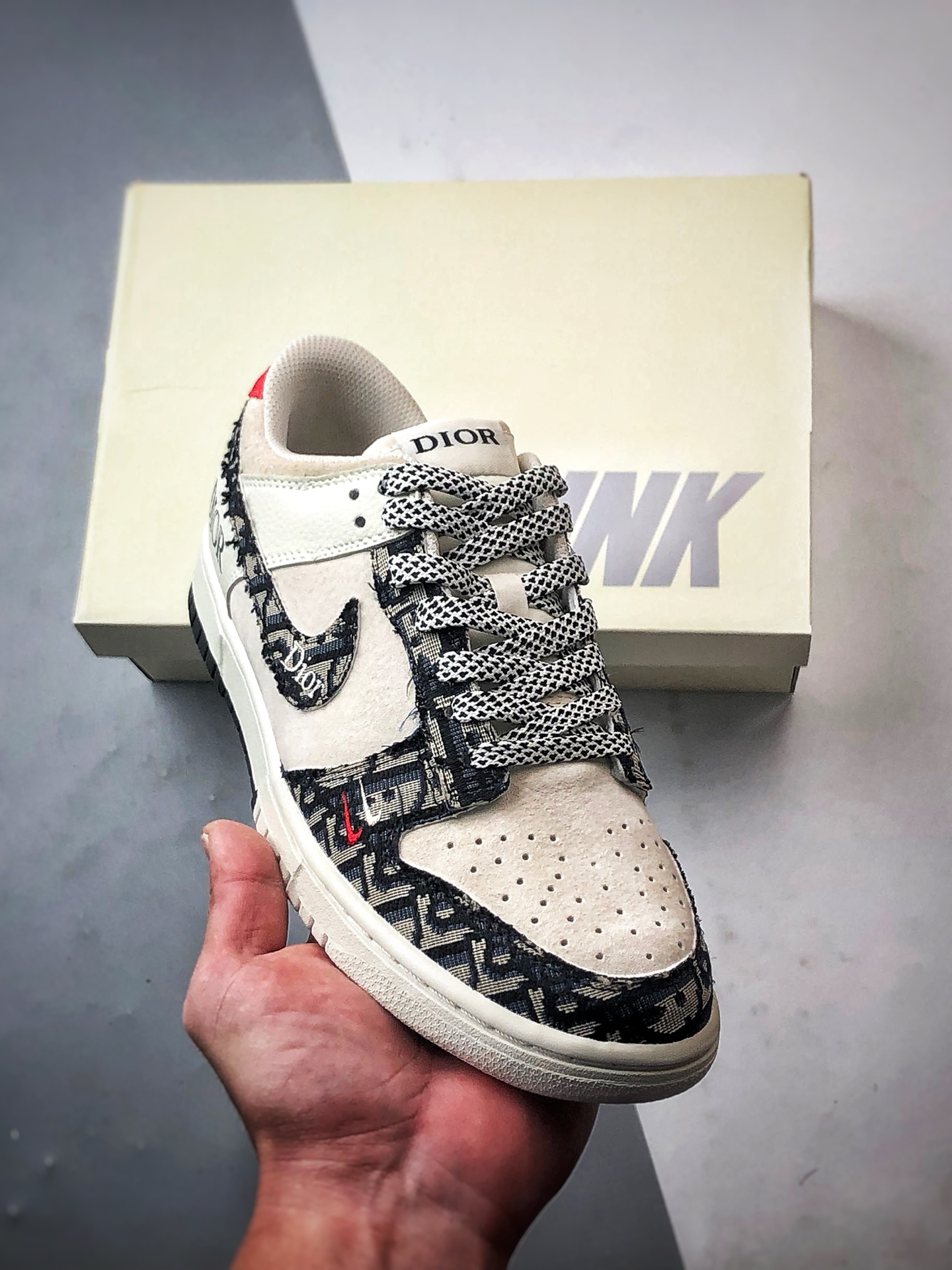 NK Dunk Low Retro ”DIY高端定制” 迪奥米黑牛仔花纹 低帮休闲运动板鞋  DJ2024-131