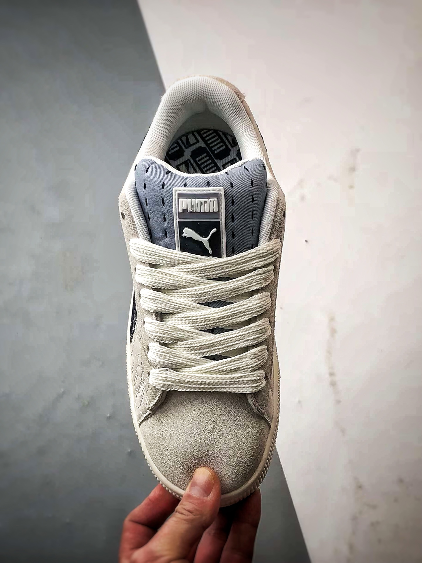 Puma Suede XL 米白黑 绒面革舒适百搭休闲低帮板鞋  395777-02