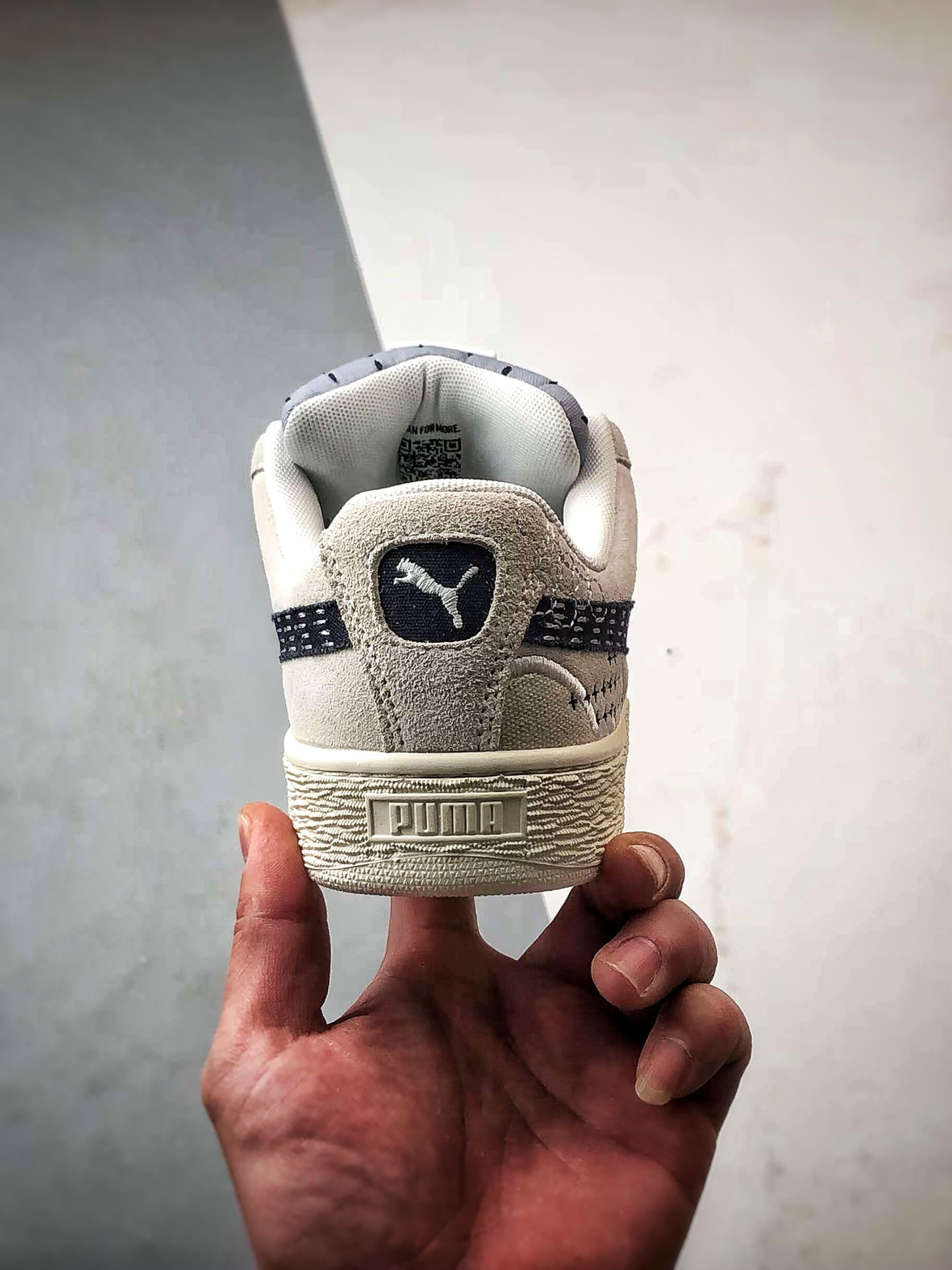 Puma Suede XL 米白黑 绒面革舒适百搭休闲低帮板鞋  395777-02