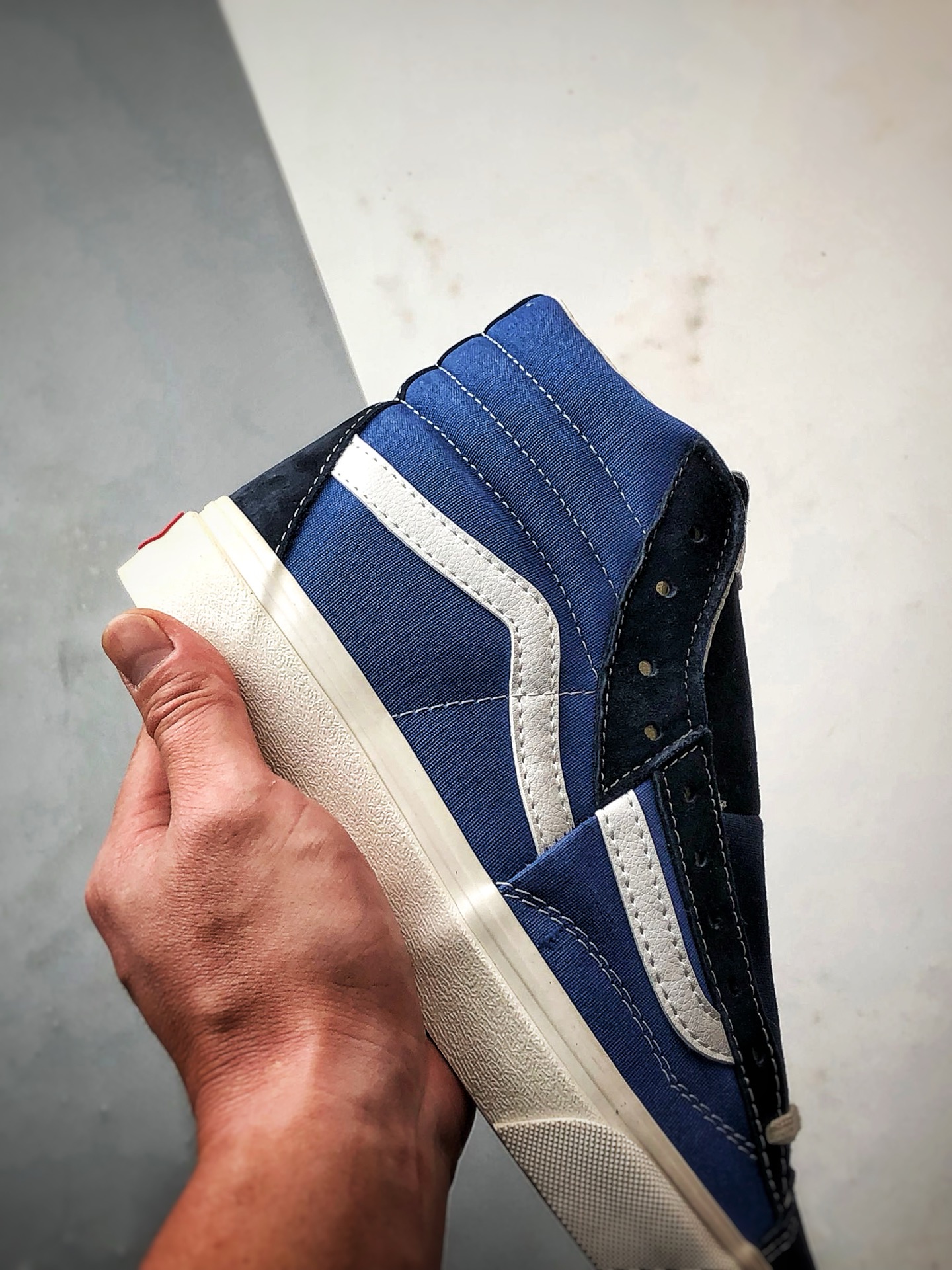 Vans Clash The Wall 海军蓝 万斯官方 经典解构高帮休闲帆布板鞋 VN000CNKBA2