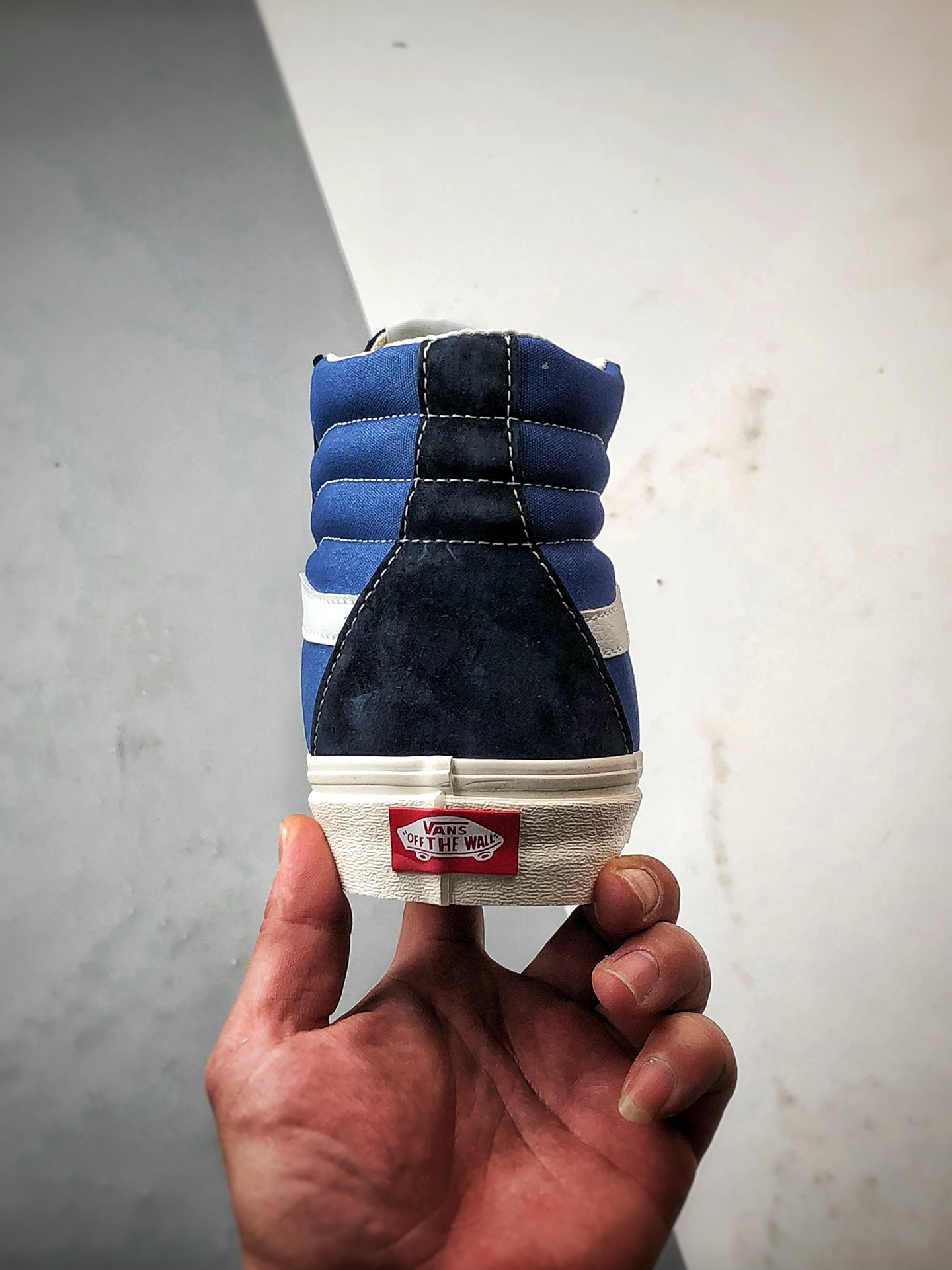 Vans Clash The Wall 海军蓝 万斯官方 经典解构高帮休闲帆布板鞋 VN000CNKBA2