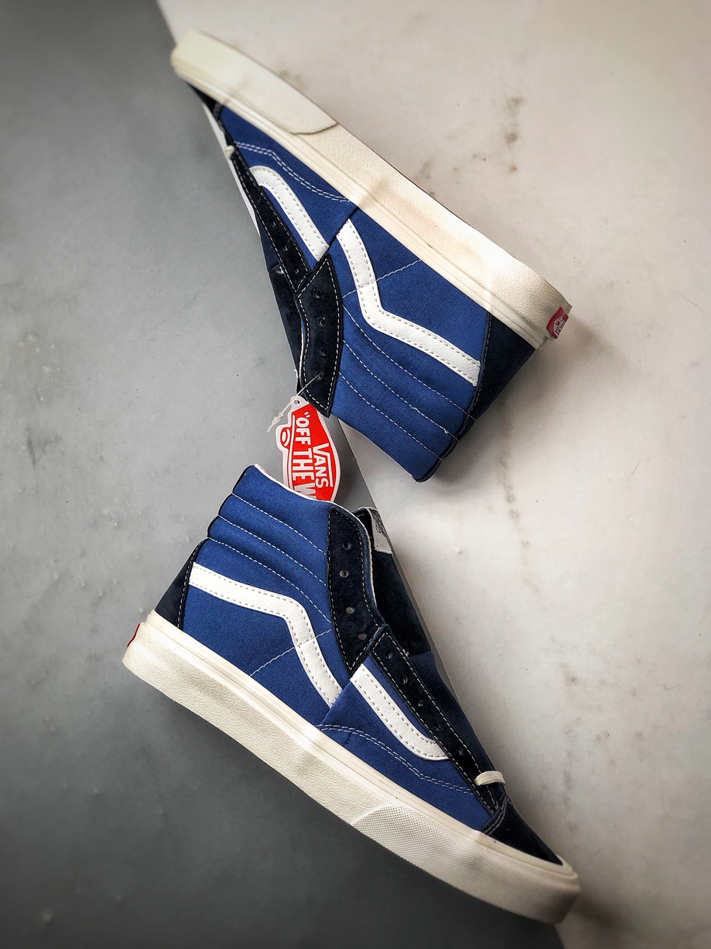 Vans Clash The Wall 海军蓝 万斯官方 经典解构高帮休闲帆布板鞋 VN000CNKBA2