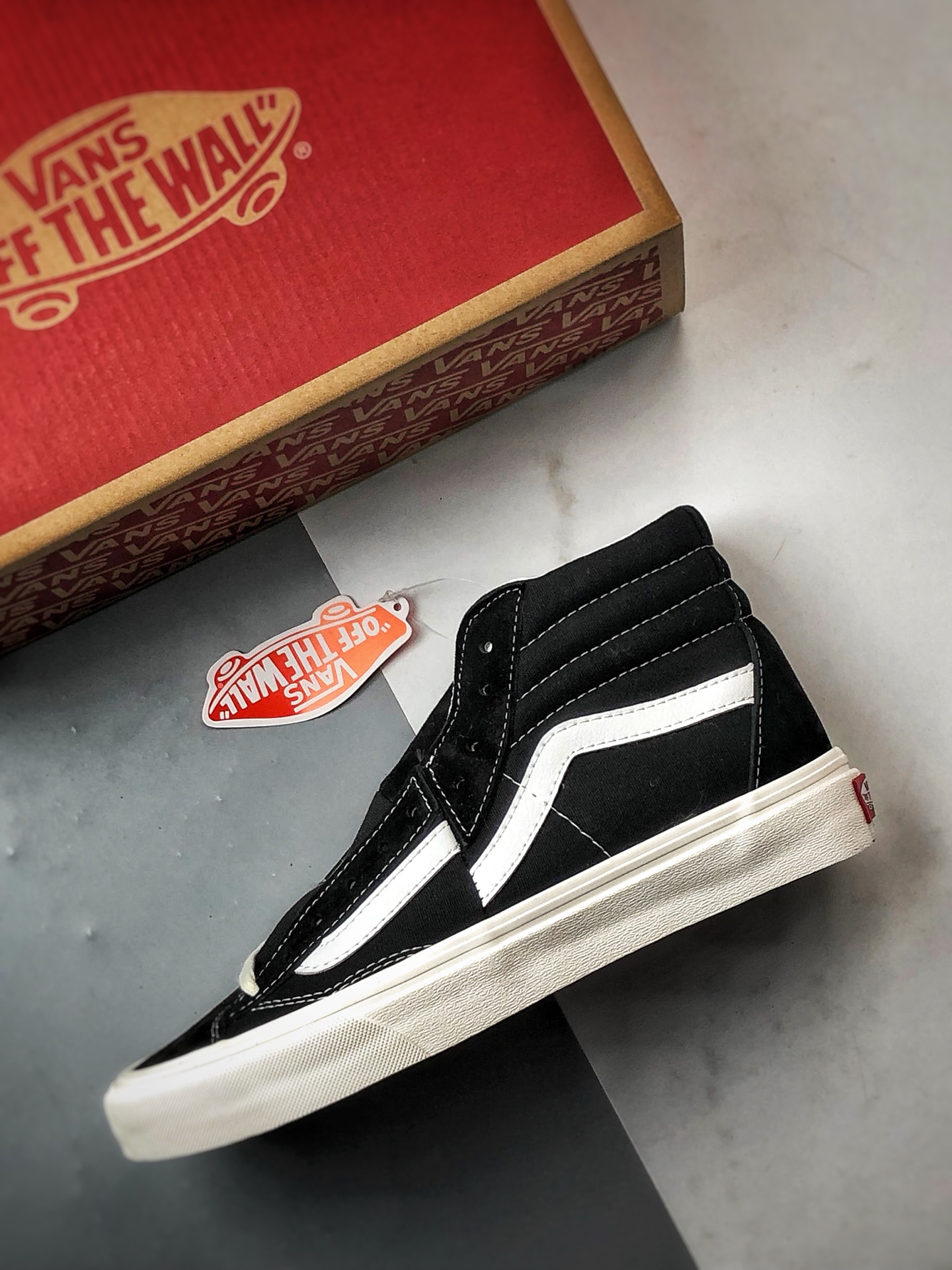 Vans Clash The Wall 黑白 万斯官方 经典解构高帮休闲帆布板鞋  VN000CNKSN0