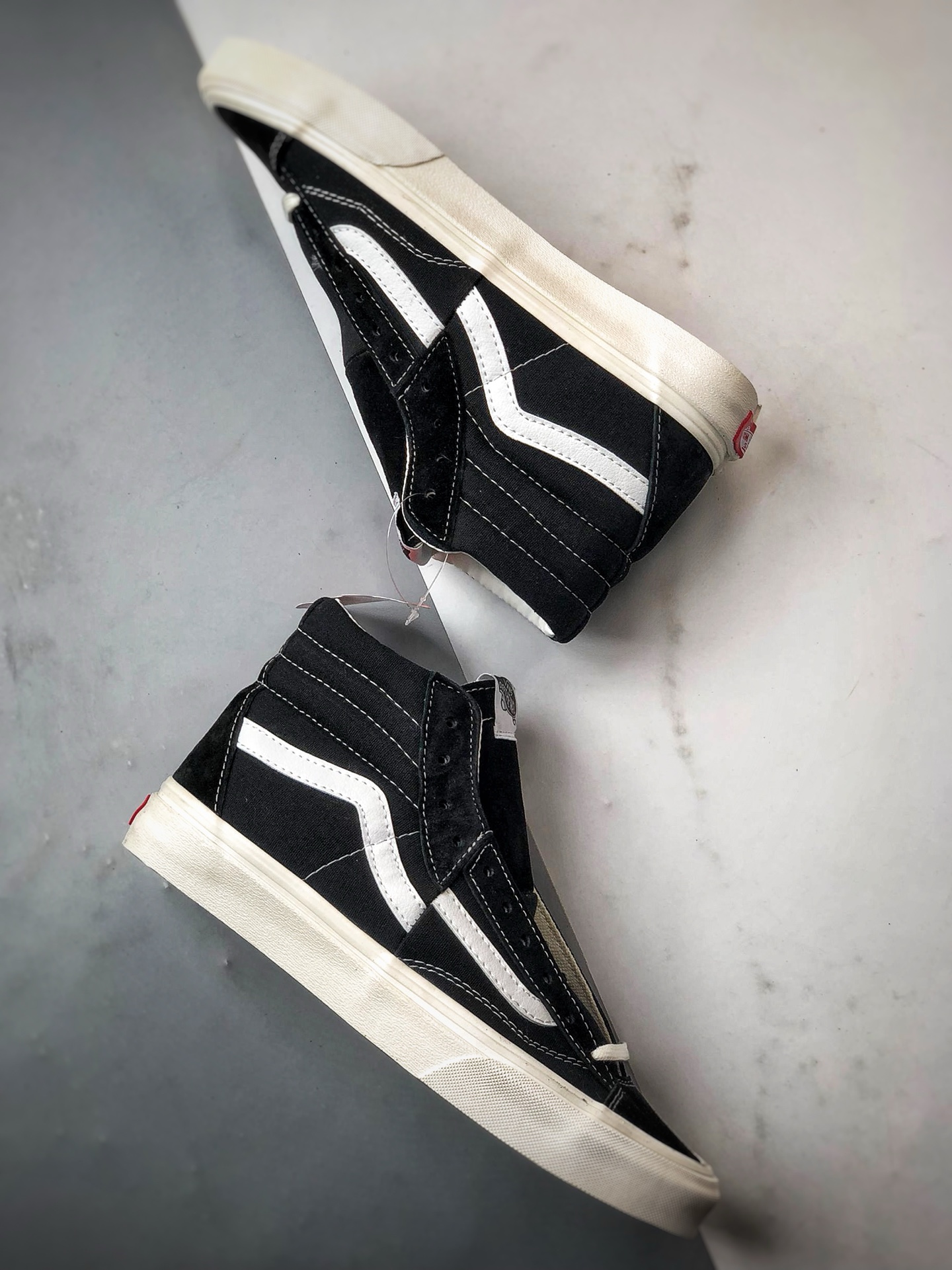 Vans Clash The Wall 黑白 万斯官方 经典解构高帮休闲帆布板鞋  VN000CNKSN0