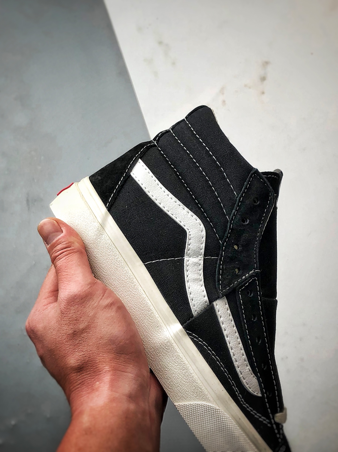 Vans Clash The Wall 黑白 万斯官方 经典解构高帮休闲帆布板鞋  VN000CNKSN0